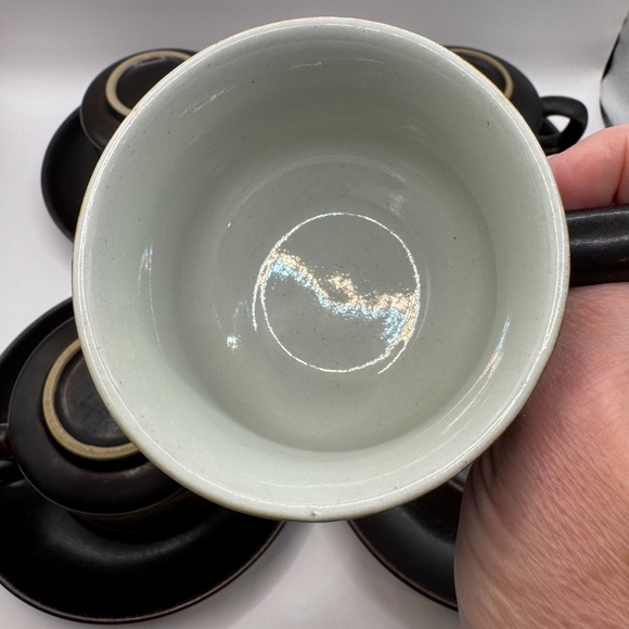 Denby Arabesque Short Coffee Cup and Saucer Set of 4. - Picture 11 of 13